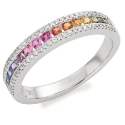 Beaverbrooks 18ct White Gold Sapphire Diamond Ring