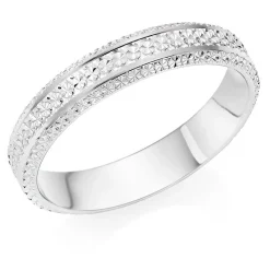 Beaverbrooks 9ct White Gold 4mm Sparkle Cut Wedding Ring