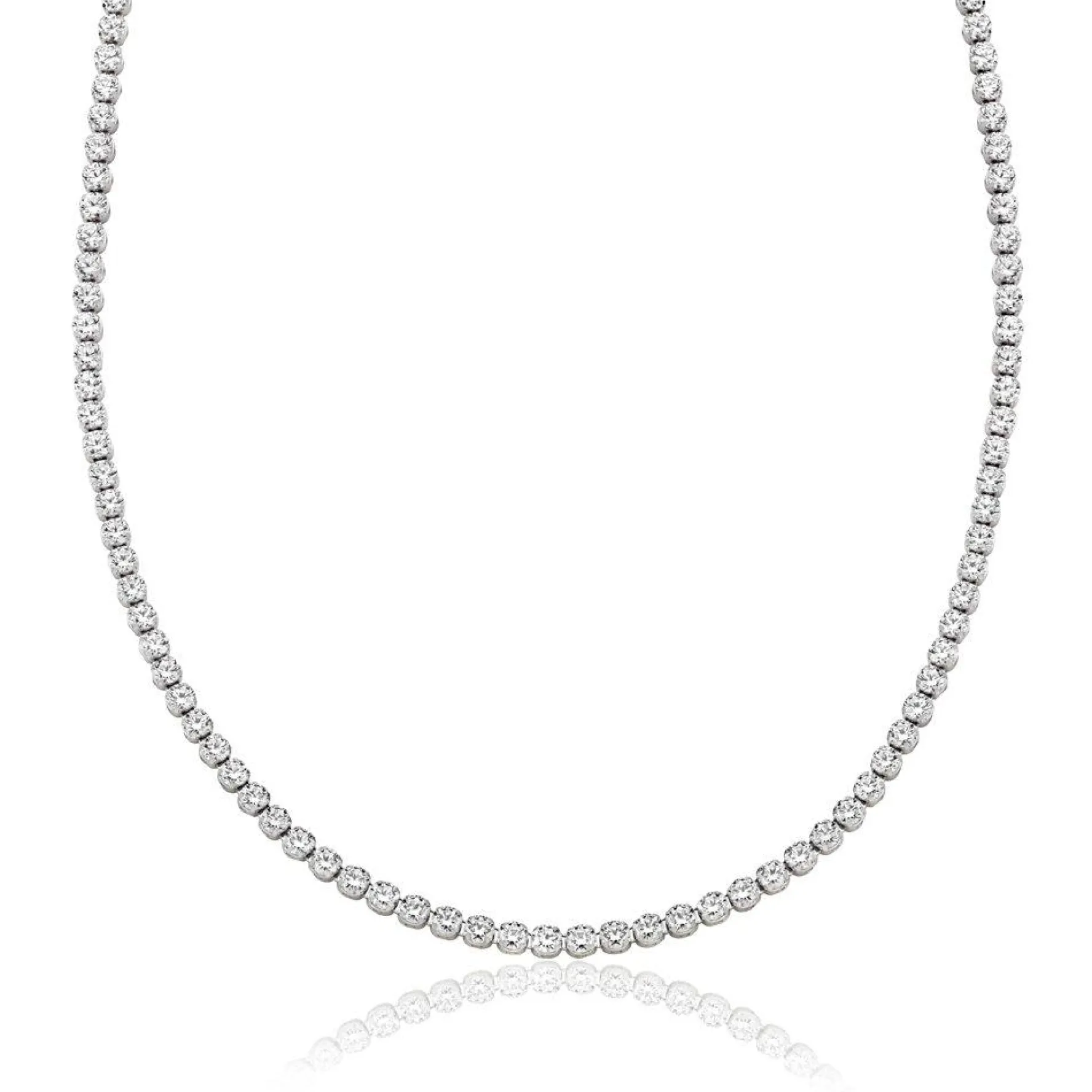 Beaverbrooks 9ct White Gold Cubic Zirconia Collarette Necklace
