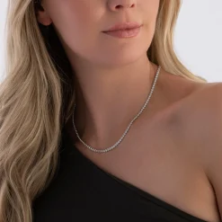 Beaverbrooks 9ct White Gold Cubic Zirconia Collarette Necklace