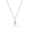 Beaverbrooks 9ct White Gold Blue Topaz Pendant