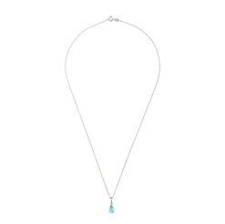 Beaverbrooks 9ct White Gold Blue Topaz Pendant