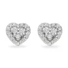Beaverbrooks 9ct White Gold Diamond Heart Stud Earrings