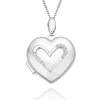 Beaverbrooks 9ct White Gold Diamond Heart Locket