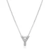 Beaverbrooks 9ct White Gold Diamond Initial Y Pendant