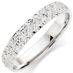 Beaverbrooks 18ct White Gold 3.5mm Sparkle Cut Ladies Wedding Ring
