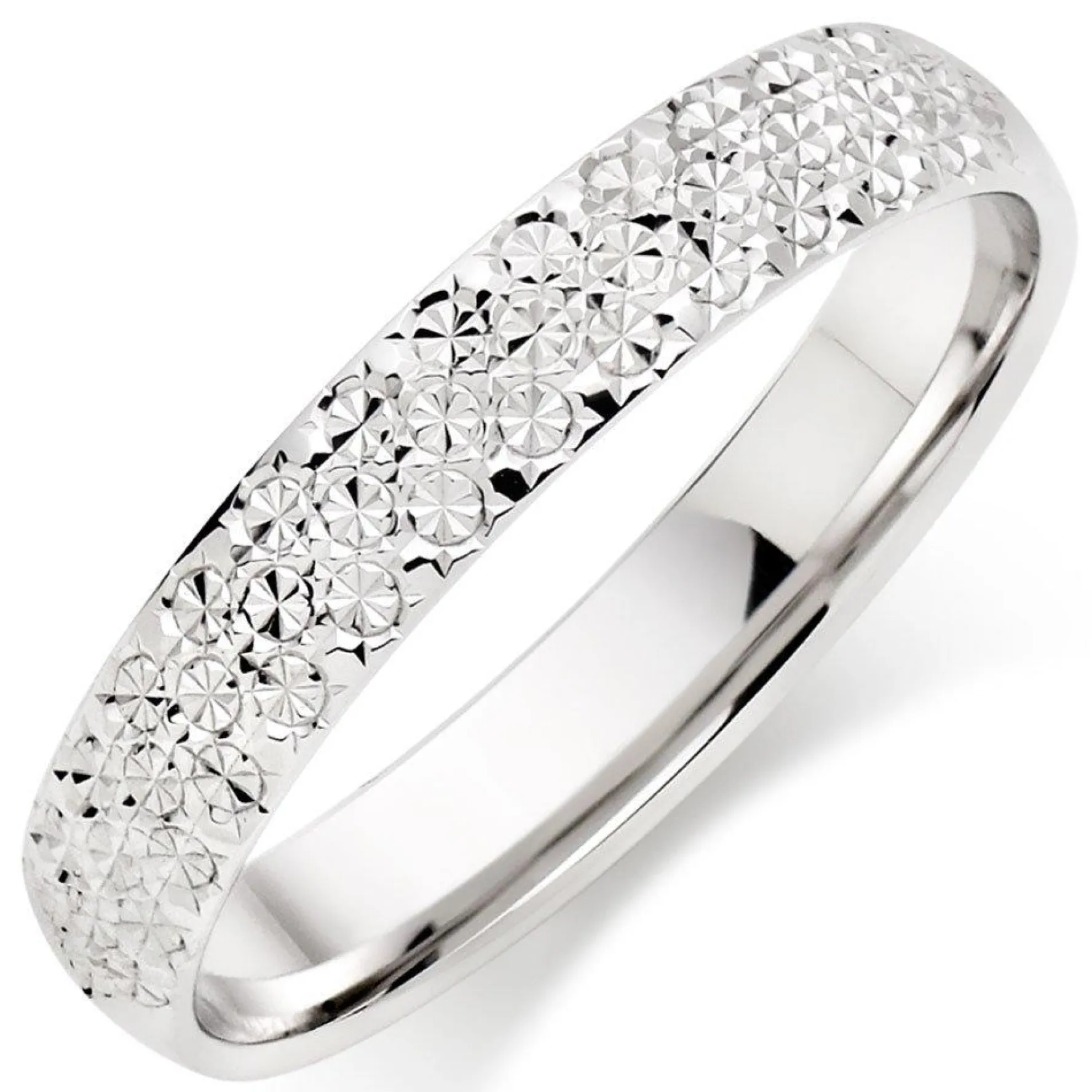 Beaverbrooks 18ct White Gold 3.5mm Sparkle Cut Ladies Wedding Ring