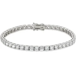 Beaverbrooks 9ct White Gold Cubic Zirconia Tennis Bracelet - 20cm