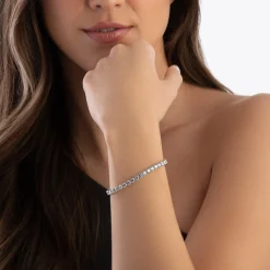 Beaverbrooks 9ct White Gold Cubic Zirconia Tennis Bracelet - 20cm