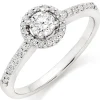 Beaverbrooks 18ct White Gold Diamond Halo Ring