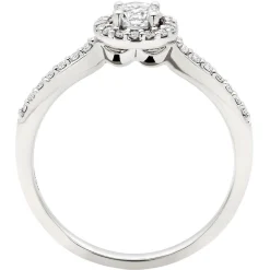 Beaverbrooks 18ct White Gold Diamond Halo Ring
