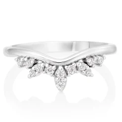 Beaverbrooks 9ct White Gold Diamond Shaped Wedding Ring