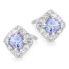 Beaverbrooks 9ct White Gold Diamond Tanzanite Stud Earrings