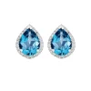 Beaverbrooks 9ct White Gold Diamond Blue Topaz Stud Earrings