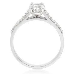 Beaverbrooks 9ct White Gold Oval Cut Cubic Zirconia Solitaire Ring