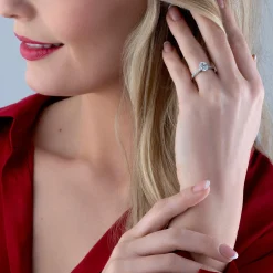 Beaverbrooks 9ct White Gold Oval Cut Cubic Zirconia Solitaire Ring
