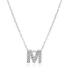 Beaverbrooks 9ct White Gold Diamond Initial M Pendant