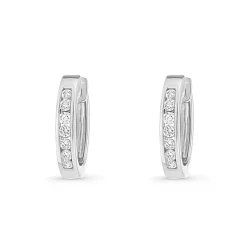 Beaverbrooks 9ct White Gold Diamond Hoop Earrings