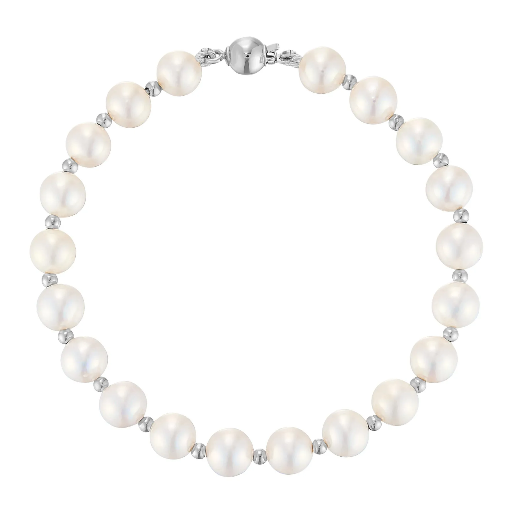 Beaverbrooks 9ct White Gold Freshwater Cultured Pearl Bracelet