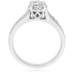 Beaverbrooks 9ct White Gold Diamond Halo Ring