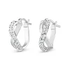 Beaverbrooks 9ct White Gold Crystal Hoop Earrings