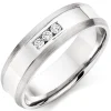 Beaverbrooks 9ct White Gold Diamond 6mm Men's Wedding Ring