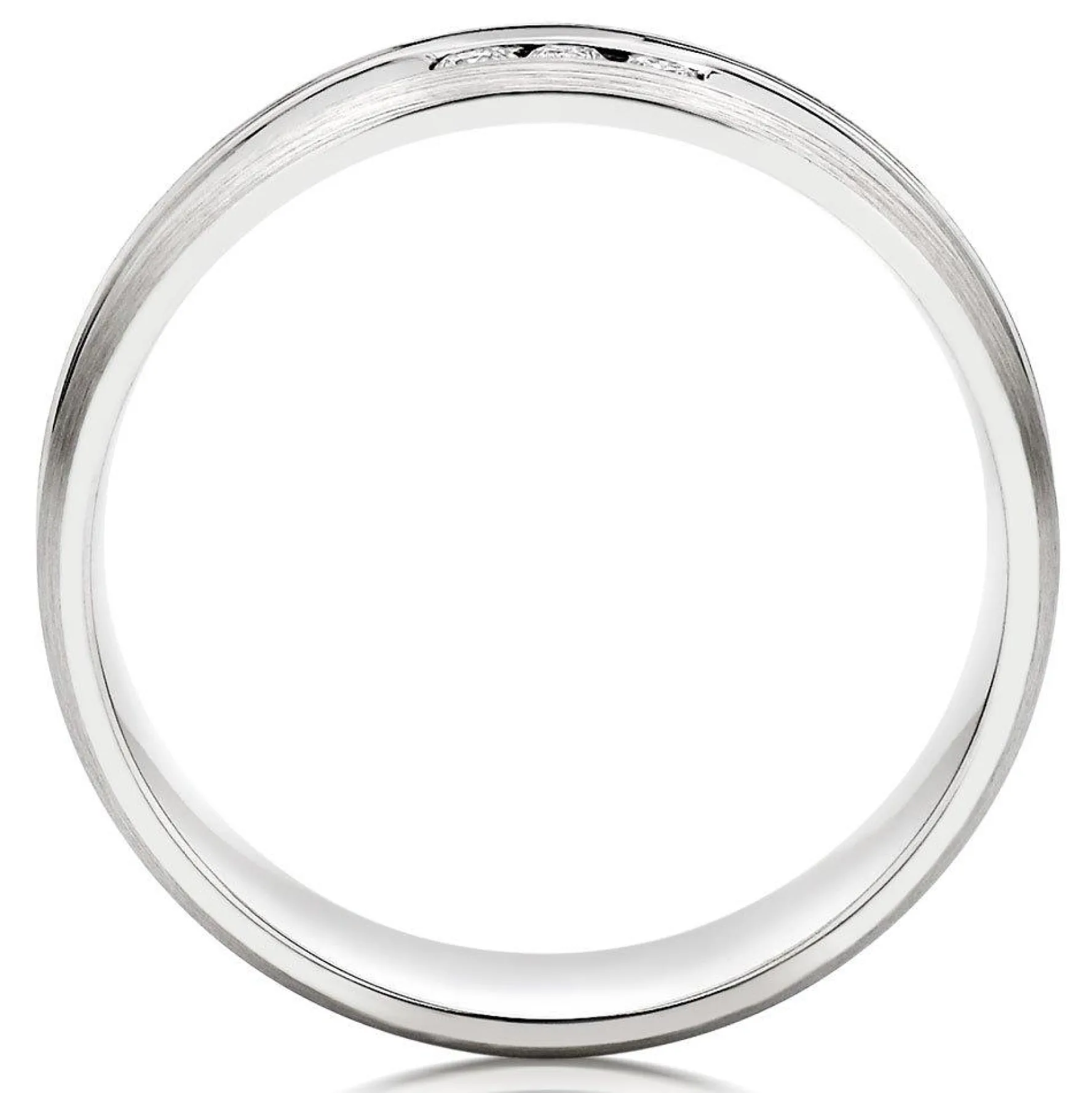 Beaverbrooks 9ct White Gold Diamond 6mm Men's Wedding Ring