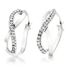 Beaverbrooks 9ct White Gold Crystal Hoop Earrings