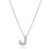 Beaverbrooks 9ct White Gold Diamond Initial J Pendant