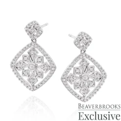 Beaverbrooks 9ct White Gold Diamond Cluster Earrings