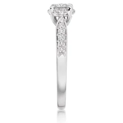 Beaverbrooks 18ct White Gold Diamond Halo Engagement Ring