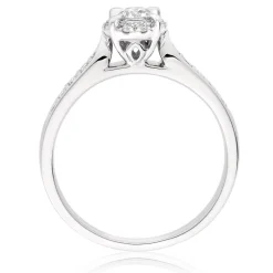 Beaverbrooks 18ct White Gold Diamond Halo Engagement Ring