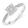 Beaverbrooks 18ct White Gold Diamond Cluster Engagement Ring