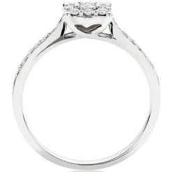 Beaverbrooks 18ct White Gold Diamond Cluster Engagement Ring