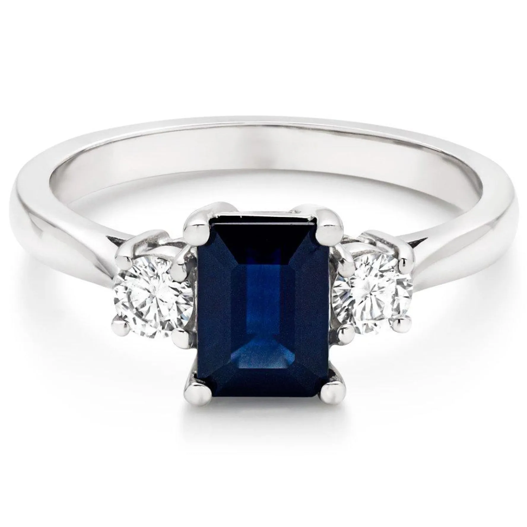 Beaverbrooks 18ct White Gold Diamond Sapphire Engagement Ring