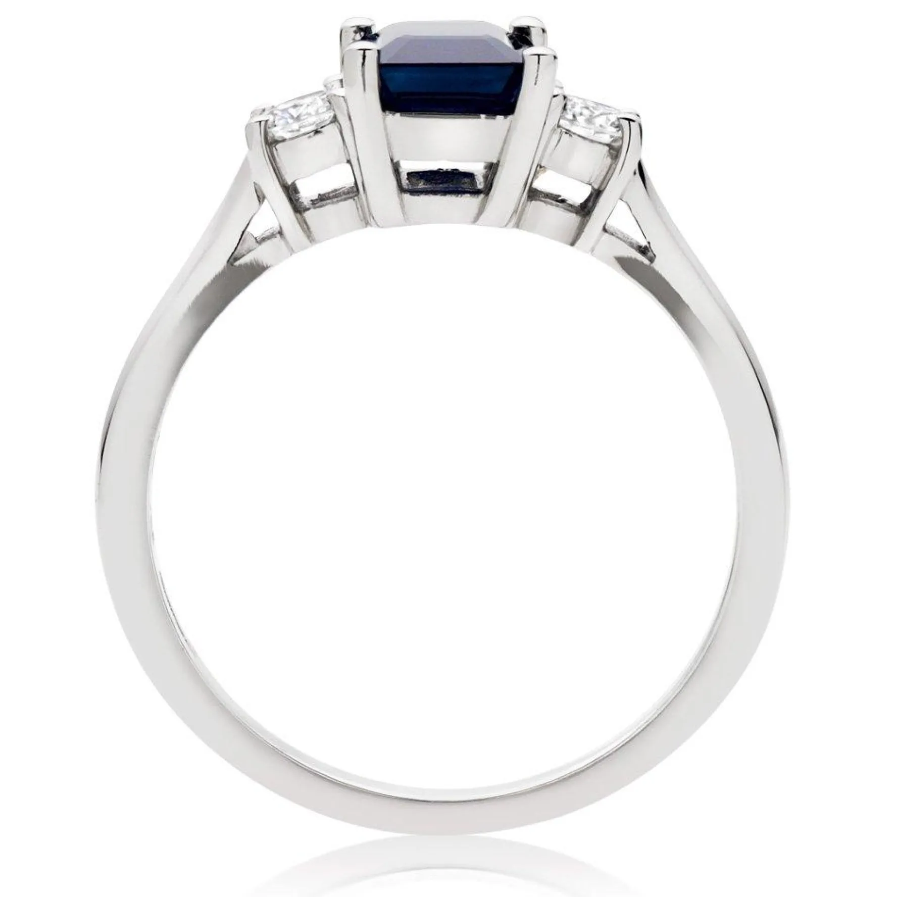 Beaverbrooks 18ct White Gold Diamond Sapphire Engagement Ring