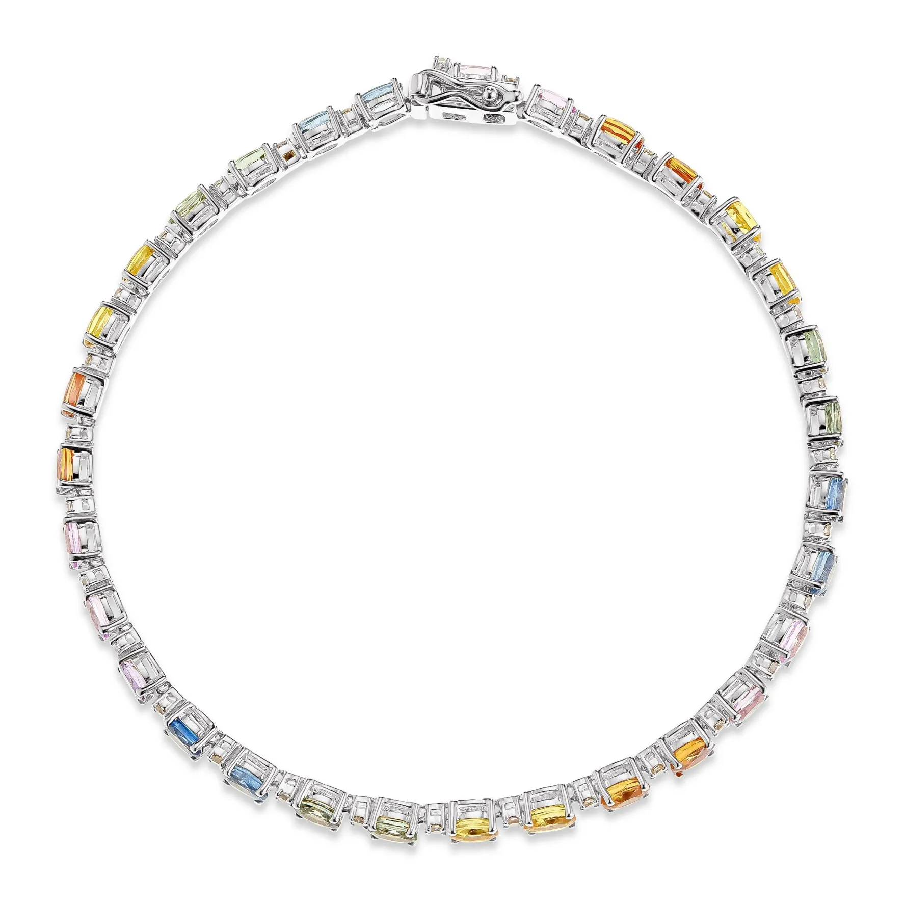 Beaverbrooks 9ct White Gold Diamond Sapphire Bracelet