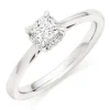 Beaverbrooks 18ct White Gold Diamond Princess Cut Halo Ring