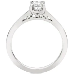 Beaverbrooks 18ct White Gold Diamond Princess Cut Halo Ring