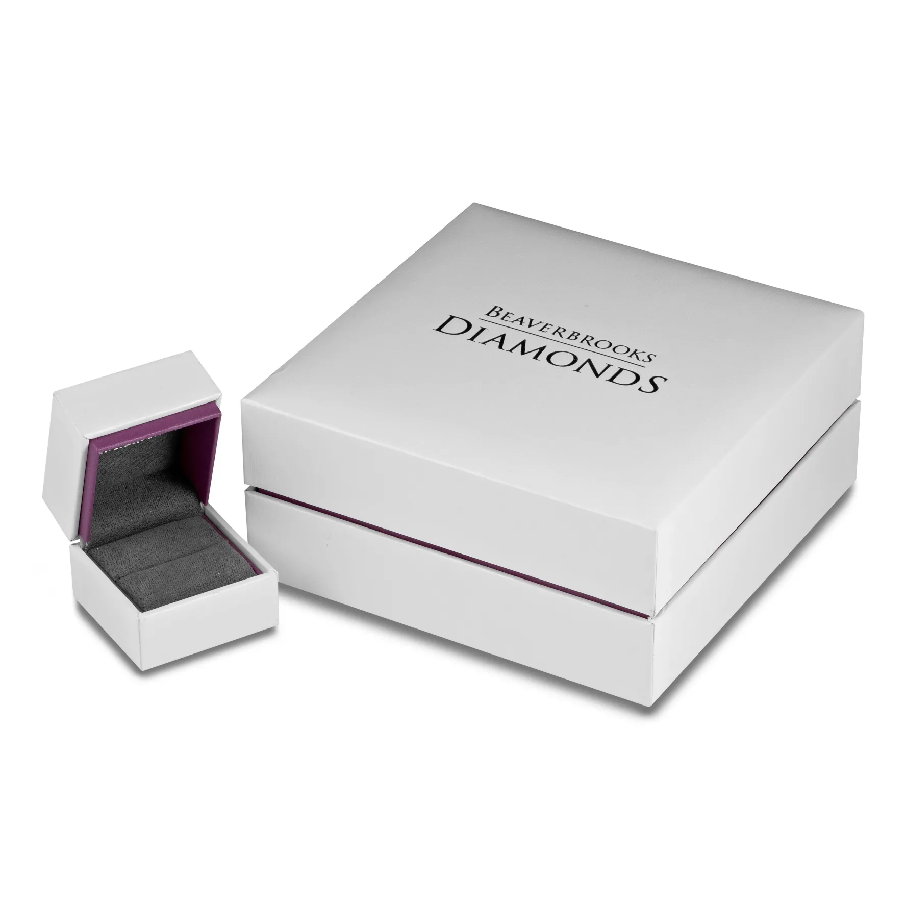 Beaverbrooks 18ct White Gold Diamond Princess Cut Halo Ring