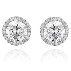 Beaverbrooks 9ct White Gold Cubic Zirconia Stud Earrings
