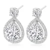 Beaverbrooks 9ct White Gold Cubic Zirconia Pear Drop Earrings