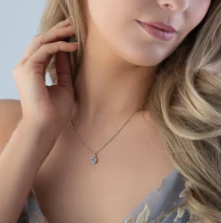 Beaverbrooks 9ct White Gold Diamond Tanzanite Pendant