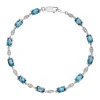 Beaverbrooks 9ct White Gold Diamond Blue Topaz Tennis Bracelet
