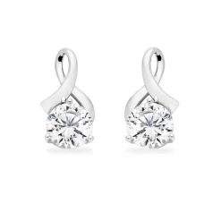 Beaverbrooks 9ct White Gold Cubic Zirconia Earrings