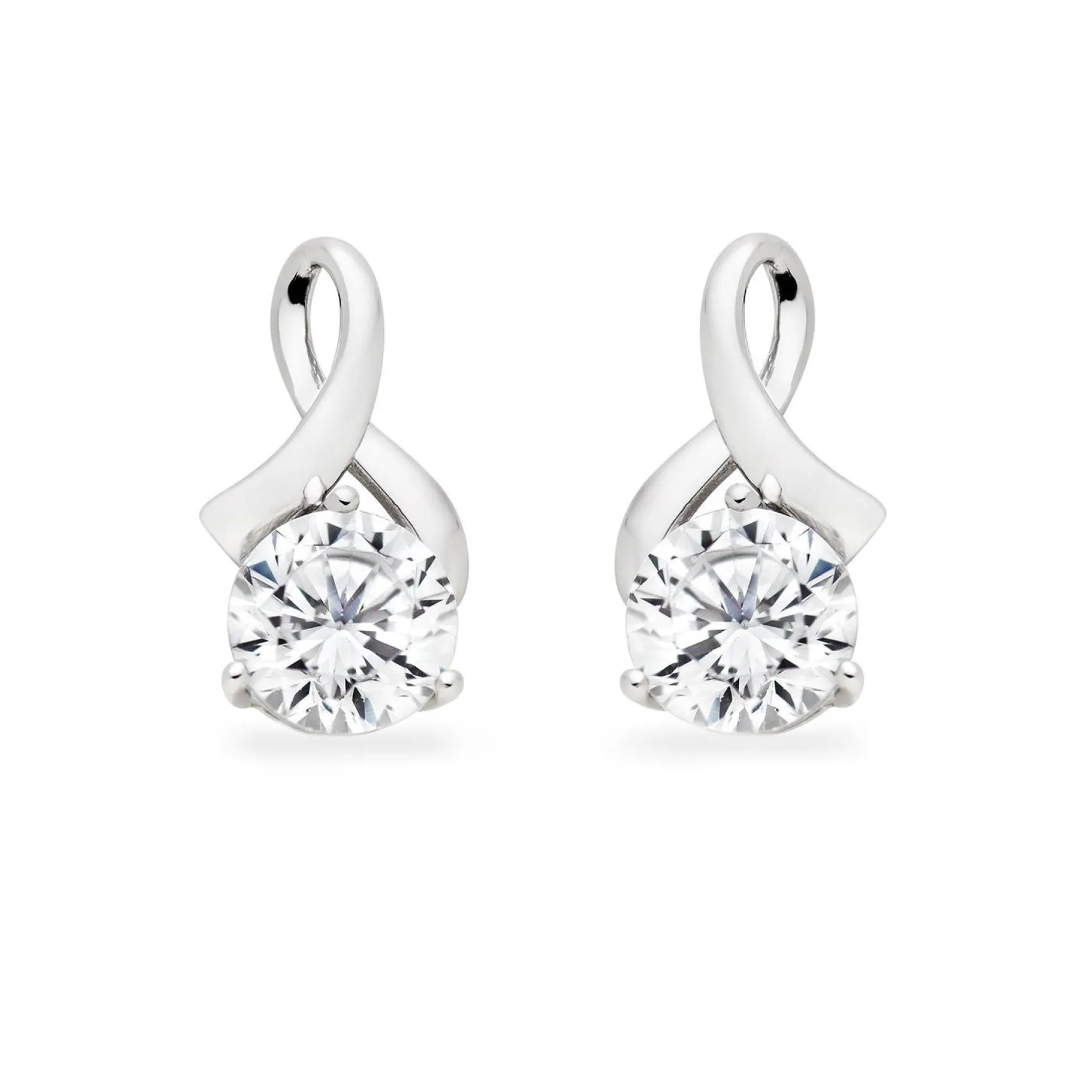 Beaverbrooks 9ct White Gold Cubic Zirconia Earrings