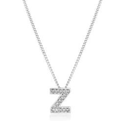 Beaverbrooks 9ct White Gold Diamond Initial Z Pendant