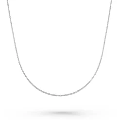 Beaverbrooks 9ct White Gold Adjustable Spiga Necklace