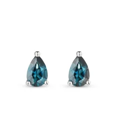 Beaverbrooks 9ct White Gold Blue Topaz Stud Earrings
