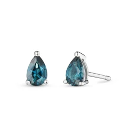 Beaverbrooks 9ct White Gold Blue Topaz Stud Earrings